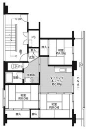 ビレッジハウス伊川2号棟の間取り画像