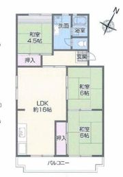 朝霞田島団地1号棟の間取り画像
