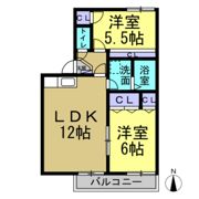 ノースアベニュ梨子ノ木の間取り画像