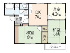 コーポ稲荷Bの間取り画像