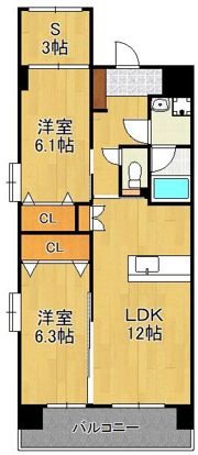 オーヴィジョンQULAS小倉金田の間取り画像