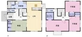 野木森様戸建賃貸住宅の間取り画像