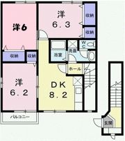 メープル焼山 Cの間取り画像