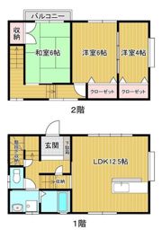 西本貸家 Cの間取り画像