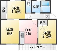 洞ヶ山住宅 6の間取り画像