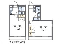 レオパレスフロイデンルーフの間取り画像
