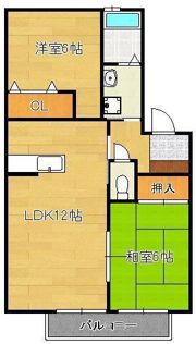 三洋タウン岡垣Cの間取り画像