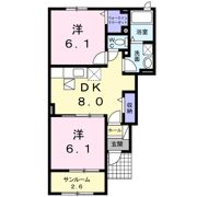 ノースリバーⅡ番館 Aの間取り画像
