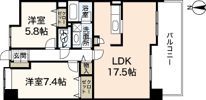 イワーサ楽々園の間取り画像