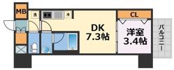 コンフォリア・リヴ天王寺寺田町ソルテラスの間取り画像