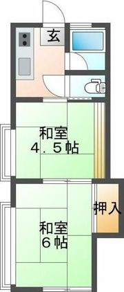 新田町甲アパートの間取り画像