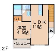 TJ粉河Bの間取り画像