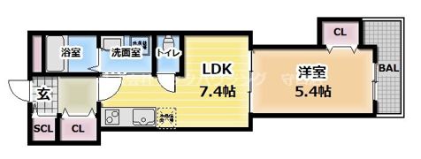 エンジェルズコートK・本町の間取り画像