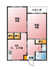 岩出ロイヤルマンションの間取り画像