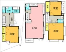 覚王山戸建賃貸の間取り画像