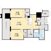 MJR熊本ｻﾞ･ﾀﾜｰ 1902号の間取り画像