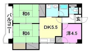 姫原ハイツの間取り画像