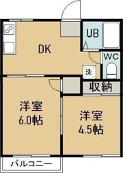 吹屋コーポの間取り画像