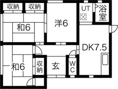 蜆塚3丁目川瀬様貸家の間取り画像