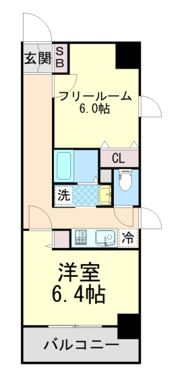 レジディア神戸三宮プレイス（旧コスモリード神戸三宮）の間取り画像