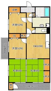 エメラルドマンション熊谷町502号の間取り画像