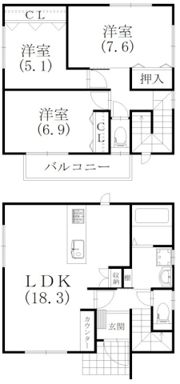大平台戸建て新築3棟の外観画像