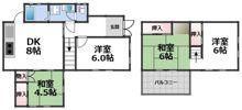 大和高田市市場戸建の間取り画像