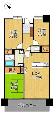 ライフプラザ沢見2番館 1003号室の間取り画像