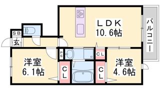 クローバー富士2号館の間取り画像