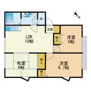 メロディハイツ清水Bの間取り画像