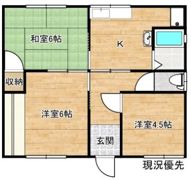 野津貸家 堀川東側の間取り画像