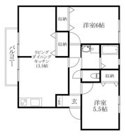 フェイスフル五番館 B棟の間取り画像