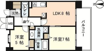 シャトー広島の間取り画像