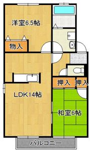 ファミーユ石田II A棟の間取り画像