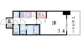 エスライズ神戸三宮山手通壱番館の間取り画像