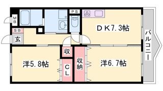 ラシュレウエスト六甲の間取り画像
