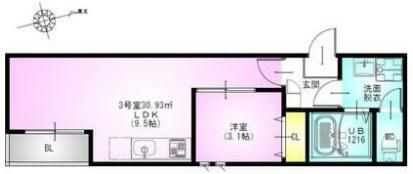 GRANDTIC 原木中山の間取り画像