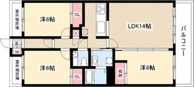 ビラ三秀山中の間取り画像
