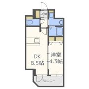 プレサンス心斎橋ルティアの間取り画像