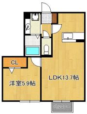 Recente浜町の間取り画像