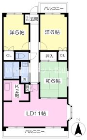 クリーンハイツ越智Ⅱの間取り画像