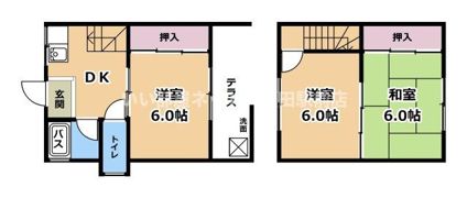 野洲市栄貸家の間取り画像