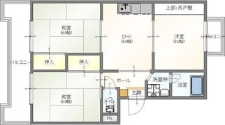 北マンションの間取り画像