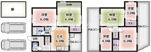 千石東町戸建貸家の間取り画像