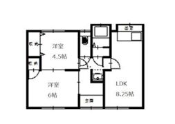 千鳥町6-15平屋貸家の間取り画像