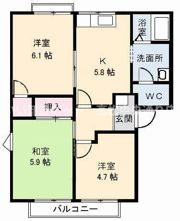 カサベルデ Ⅱ棟の間取り画像