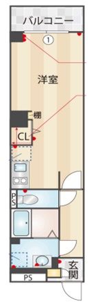 ラムール三宮の間取り画像