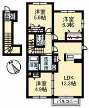 グリーンガーデン六条 B棟の間取り画像