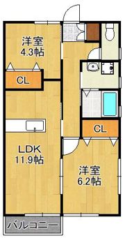 エルメゾン新津の間取り画像