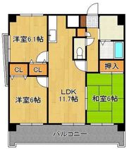FARO戸畑駅前マンションの間取り画像